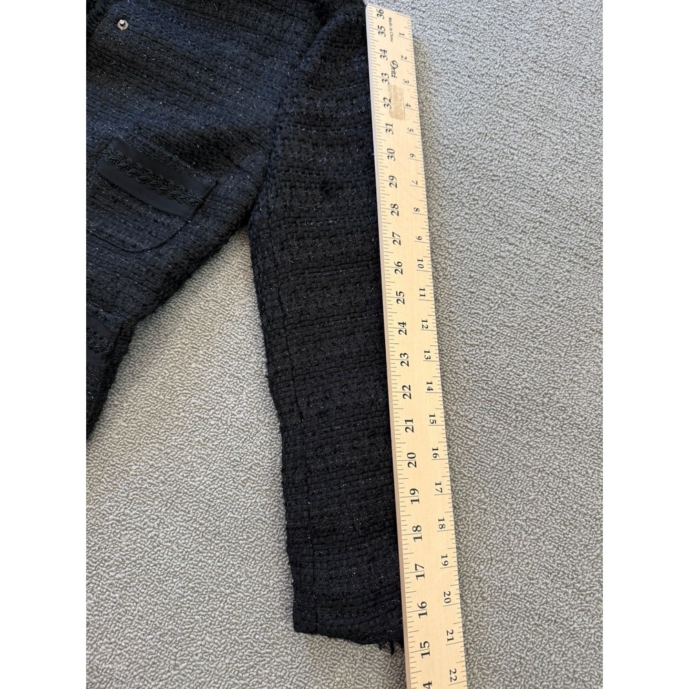 Zara Basic Collection Women's Size Small Black Tweed Jacket - Picture 7 of 12